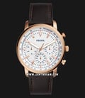 Fossil FS5415 Goodwin Chronograph White Dial Brown Leather Strap-0