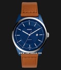Fossil FS5422 Man Mathis Three-Hand Blue Dial Brown Leather Strap-0