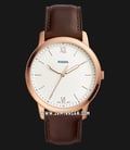 Fossil FS5463 The Minimalist Men White Dial Brown Leather Strap-0