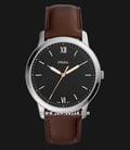 Fossil FS5464 The Minimalist Men Black Dial Brown Leather Strap-0