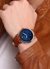 Fossil FS5499 The Minimalist Carbon Series Men Blue Dial Tan Leather Strap-3