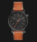 Fossil FS5507 Barstrow Men Black Dial Brown Leather Strap-0
