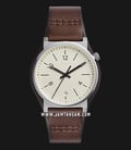 Fossil FS5510 Barstrow Men Beige Dial Brown Leather Strap-0