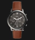 Fossil Neutra FS5512 Chronograph Grey Dial Brown Leather Strap-0