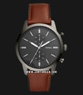 Fossil Townsman FS5522 Chronograph Grey Dial Brown Leather Strap-0