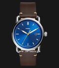 Fossil The Commuter FS5539 Men Blue Dial Dark Brown Leather Strap-0