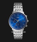 Fossil Chase Timer FS5542 Chronograph Men Blue Dial Stainless Steel Strap-0