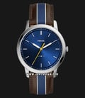 Fossil FS5554 The Minimalist Mens Blue Dial Dual Color Leather Strap-0