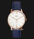 Fossil Andy FS5567 White Dial Blue Navy Leather Strap-0
