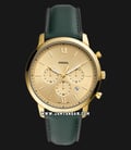 Fossil FS5580 Neutra Chronograph Gold Dial Dark Green Leather Strap-0