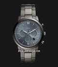 Fossil Neutra FS5581 Chronograph Men Blue Dial Smoke Stainless Steel Strap-0