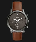 Fossil FS5582 Neutra Chronograph Mens Grey Dial Brown Leather Strap-0