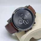 Fossil FS5582 Neutra Chronograph Mens Grey Dial Brown Leather Strap-3