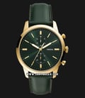Fossil FS5599 Townsman Chronograph Mens Green Dial Green Leather Strap-0