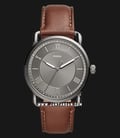 Fossil Copeland FS5664 Mens Grey Sunray Dial Brown Leather Strap-0