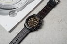 Fossil Bronson FS5713 Chronograph Men Black Dial Brown Croco Leather and Rubber Strap-5