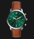 Fossil Neutra FS5735 Chronograph Men Green Dial Brown Leather Strap-0