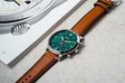 Fossil Neutra FS5735 Chronograph Men Green Dial Brown Leather Strap-5
