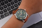 Fossil Copeland FS5737 Men Green Dial Brown Leather Strap-6