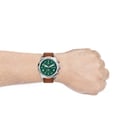 Fossil Bronson FS5738 Chronograph Men Green Dial Luggage Leather Strap-3