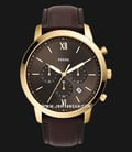 Fossil Neutra FS5763 Chronograph Men Black Dial Brown Leather Strap-0