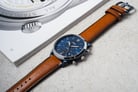 Fossil Neutra FS5791 Chronograph Men Blue Dial Brown Leather Strap-5