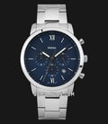 Fossil Neutra FS5792 Chronograph Men Blue Dial Stainless Steel Strap-0