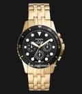Fossil FB-01 FS5836 Chronograph Men Black Dial Gold Stainless Steel Strap-0