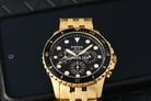 Fossil FB-01 FS5836 Chronograph Men Black Dial Gold Stainless Steel Strap-5