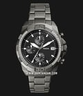 Fossil Bronson FS5852 Chronograph Black Dial Grey Stainless Steel Strap-0