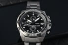Fossil Bronson FS5852 Chronograph Black Dial Grey Stainless Steel Strap-5