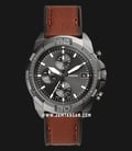 Fossil Bronson FS5855 Men Chronograph Grey Dial Brown Leather Strap-0