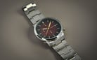 Fossil Minimalist FS5887 Chronograph Red Dial Stainless Steel Strap-4