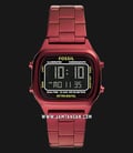Fossil Retro FS5897 Digital Dial Pomegranate Red Stainless Steel Strap-0