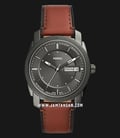 Fossil Machine FS5900 Men Grey Dial Brown Leather Strap-0