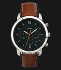 Fossil Neutra FS5902 Chronograph Men Green Dial Brown Leather Strap-0