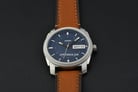 Fossil Machine FS5920 Men Three-Hand Blue Dial Brown Leather Strap-4