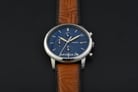 Fossil Minimalist FS5928 Chronograph Blue Dial Brown Leather Strap-5