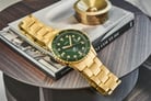 Fossil Blue FS5950 Men Green Dial Gold Stainless Steel Strap-5