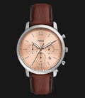 Fossil Neutra FS5982 Chronograph Rose Gold Dial Brown Eco Leather Strap-0