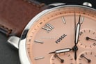 Fossil Neutra FS5982 Chronograph Rose Gold Dial Brown Eco Leather Strap-10