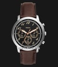 Fossil Neutra FS6024 Chronograph Men Black Dial Brown Leather Strap-0