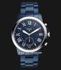 Fossil Q FTW1140 Grant Hybrid Smartwatch Blue Dial Blue Stainless Steel Strap-0