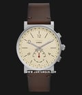 Fossil Barstow Hybrid Smartwatch FTW1185 Beige Dial Brown Leather Strap-0