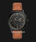Fossil Activist Luggage FTW1206 Hybrid Smartwatch Black Dial Brown Leather Strap-0