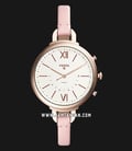 Fossil Q Hybrid FTW5023 Smartwatch White Dial Annette Pink Leather Strap-0
