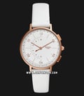 Fossil Q Harper FTW5048 Hybrid Smartwatch White Dial White Leather Strap-0