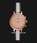 Fossil Cameron FTW5051 Hybrid Smartwatch Rose Gold Dial Multicolor Leather Strap-0