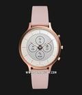 Fossil Charter FTW7013 Hybrid Smartwatch Silver Dial Pink Leather Strap-0