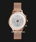 Fossil Charter FTW7014 Hybrid Smartwatch Silver Dial Rose Gold Mesh Strap-0